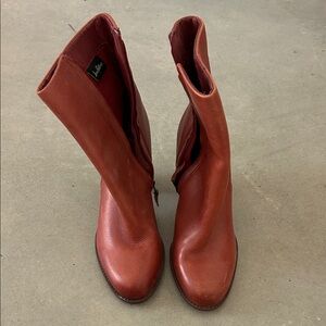 Sam Edelman Red Leather Heeled Boots